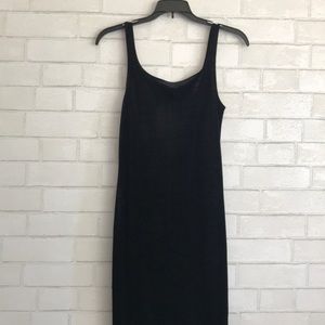 Zara Black Velvet Midi Dress